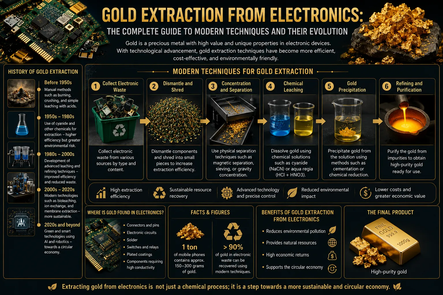 Extracting Gold from Electronics: The Complete Scientific Guide to Modern Techniques