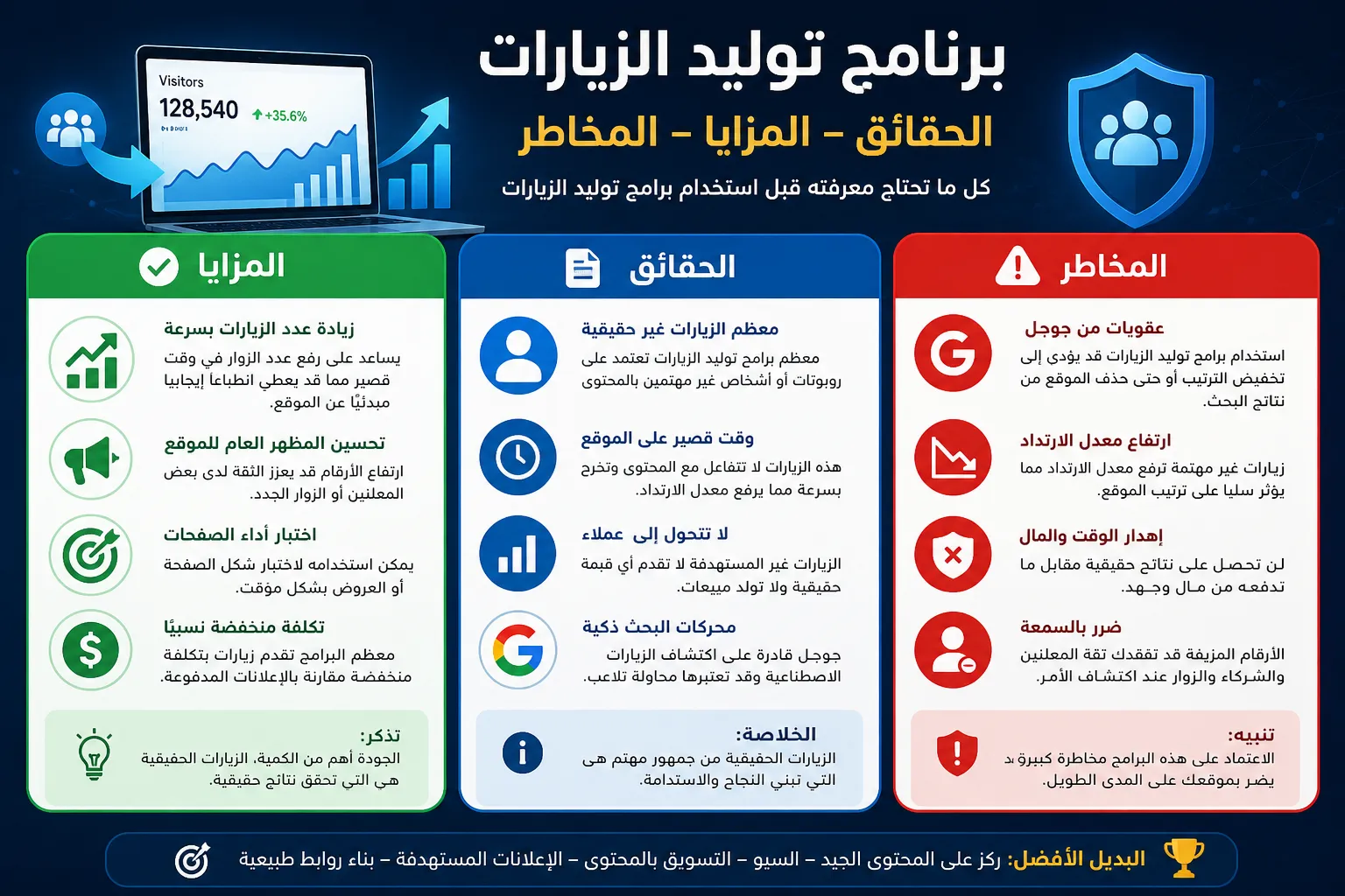برنامج توليد الزيارات الحقائق والمزايا والمخاطر